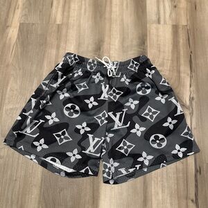 Louis Vuitton Black and Gray Mesh Shorts